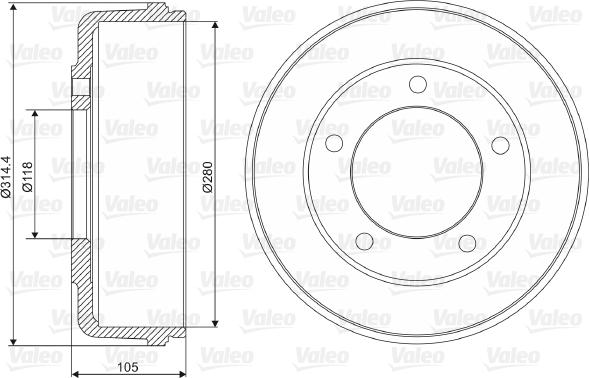 Valeo 237048 - Тормозной барабан avtokuzovplus.com.ua