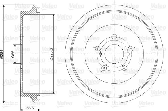 Valeo 237050 - Тормозной барабан avtokuzovplus.com.ua