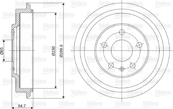 Valeo 237054 - Тормозной барабан avtokuzovplus.com.ua