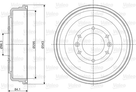 Valeo 237056 - Гальмівний барабан autocars.com.ua