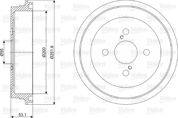 Valeo 237057 - Гальмівний барабан autocars.com.ua