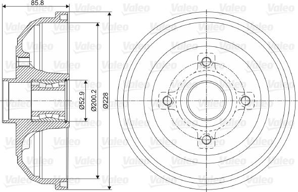 Valeo 237058 - Тормозной барабан avtokuzovplus.com.ua