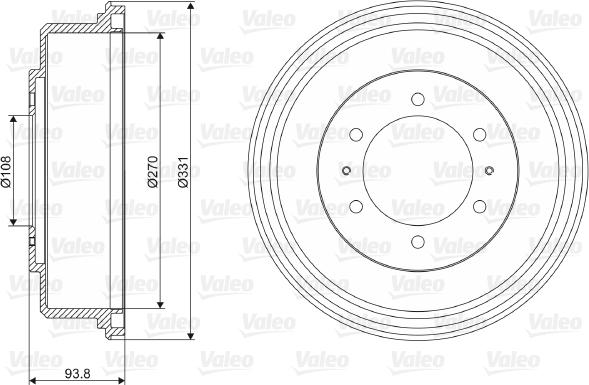 Valeo 237071 - Гальмівний барабан autocars.com.ua