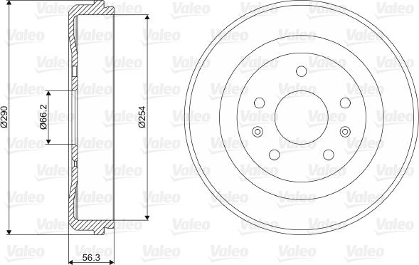 Valeo 237074 - Гальмівний барабан autocars.com.ua