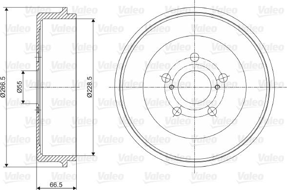 Valeo 237084 - Гальмівний барабан autocars.com.ua