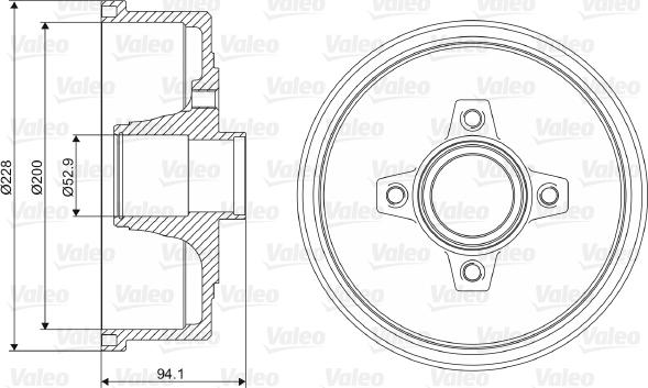 Valeo 237098 - Тормозной барабан avtokuzovplus.com.ua