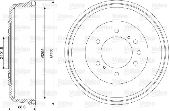 Valeo 237108 - Гальмівний барабан autocars.com.ua