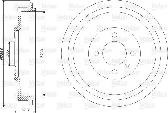 Valeo 237113 - Гальмівний барабан autocars.com.ua