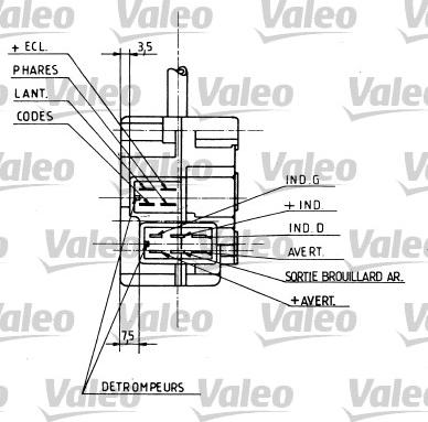 Valeo 251154 - Вимикач на рульовій колонці autocars.com.ua