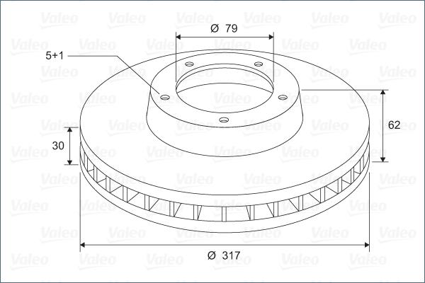 Valeo 297155 - Гальмівний диск autocars.com.ua