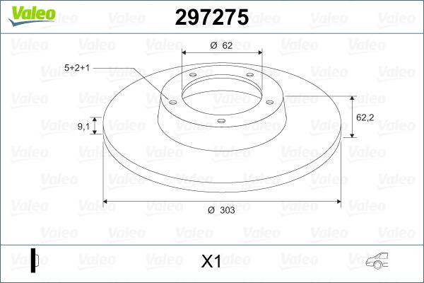 Valeo 297275 - Тормозной диск avtokuzovplus.com.ua