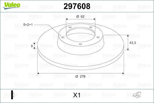 Valeo 297608 - Тормозной диск avtokuzovplus.com.ua