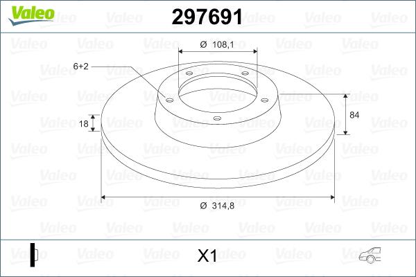 Valeo 297691 - Гальмівний диск autocars.com.ua