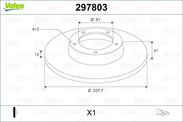 Valeo 297803 - Тормозной диск autodnr.net