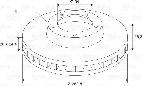 Valeo 297813 - Тормозной диск avtokuzovplus.com.ua