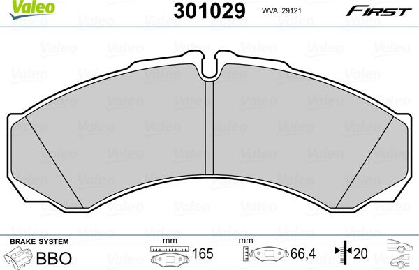 Valeo 301029 - Тормозные колодки, дисковые, комплект autodnr.net