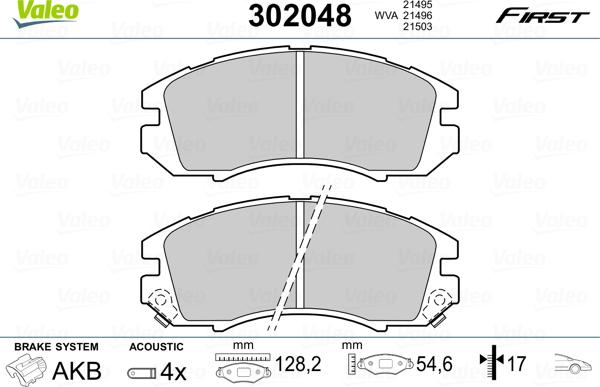 Valeo 302048 - Тормозные колодки, дисковые, комплект avtokuzovplus.com.ua