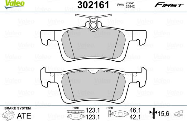 Valeo 302161 - Гальмівні колодки, дискові гальма autocars.com.ua