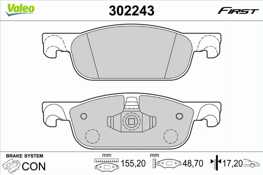 Valeo 302243 - Тормозные колодки, дисковые, комплект autodnr.net