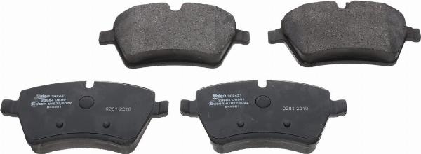VALEO 302431 - Гальмівні колодки, дискові гальма autocars.com.ua