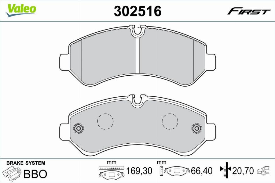 Valeo 302516 - Тормозные колодки, дисковые, комплект avtokuzovplus.com.ua