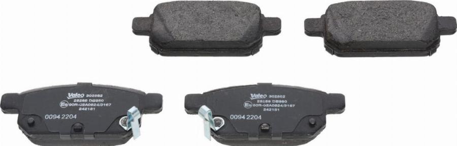 Valeo 302582 - Тормозные колодки, дисковые, комплект autodnr.net