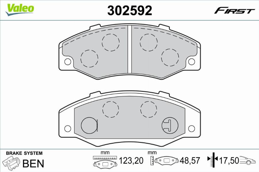 Valeo 302592 - Тормозные колодки, дисковые, комплект autodnr.net