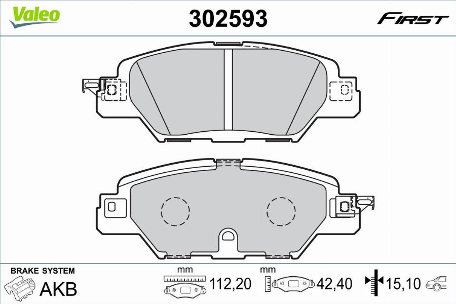 Valeo 302593 - Тормозные колодки, дисковые, комплект autodnr.net