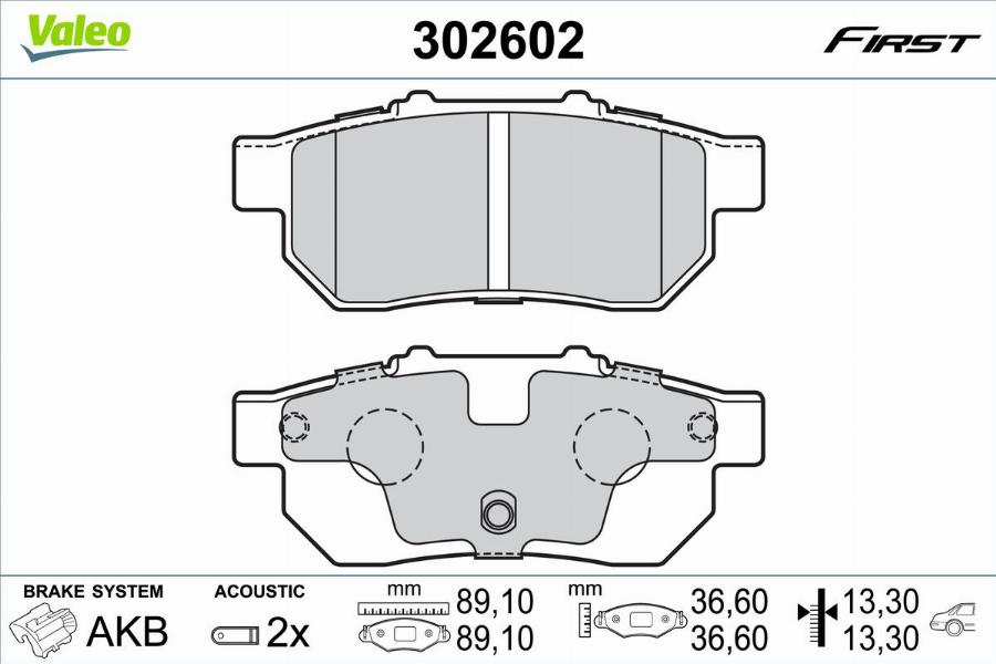 Valeo 302602 - Тормозные колодки, дисковые, комплект autodnr.net