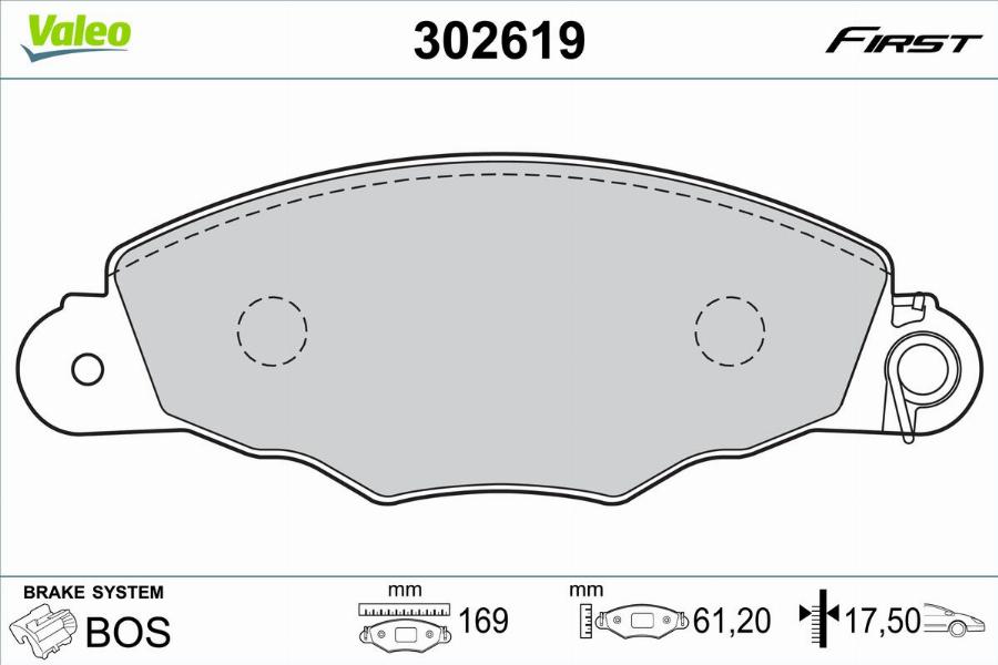 Valeo 302619 - Тормозные колодки, дисковые, комплект autodnr.net