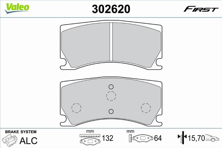 Valeo 302620 - Тормозные колодки, дисковые, комплект autodnr.net