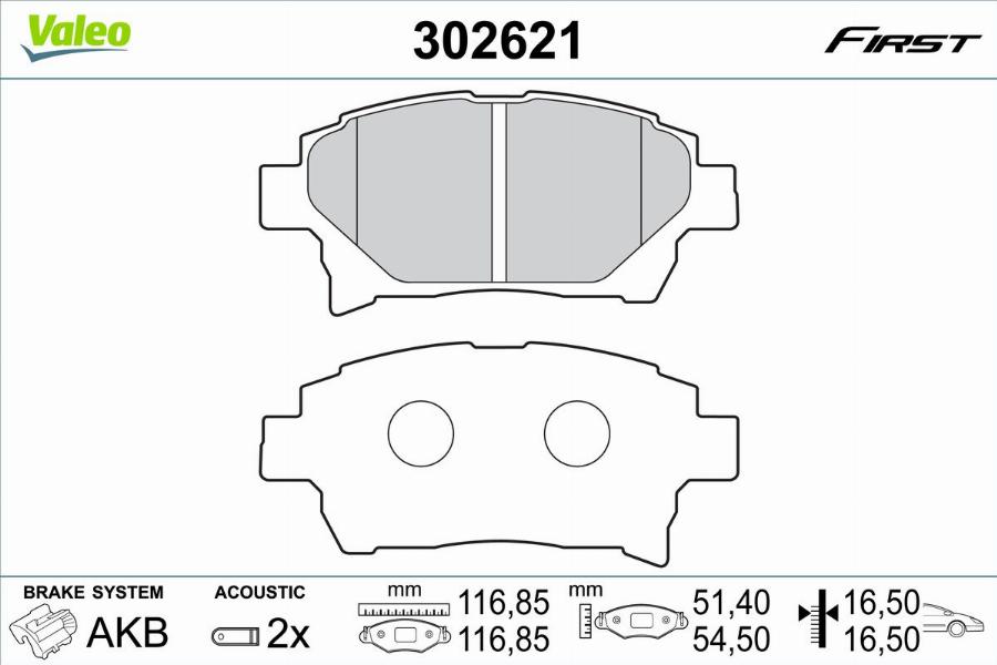 Valeo 302621 - Тормозные колодки, дисковые, комплект autodnr.net