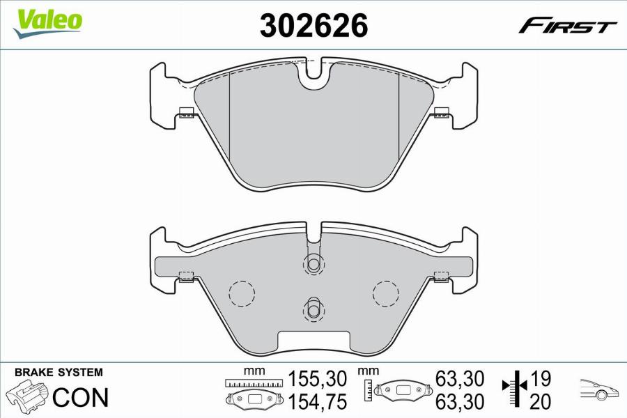 Valeo 302626 - Тормозные колодки, дисковые, комплект autodnr.net