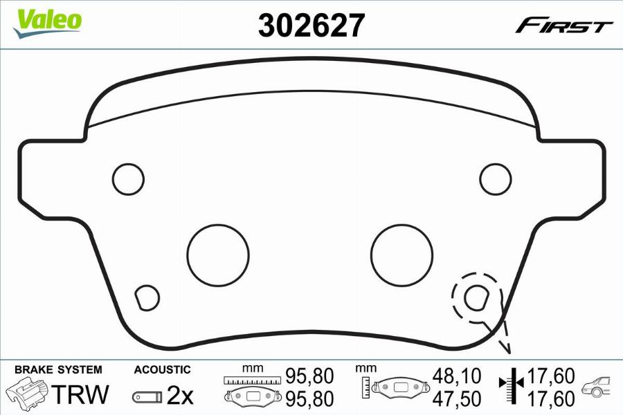 Valeo 302627 - Тормозные колодки, дисковые, комплект autodnr.net