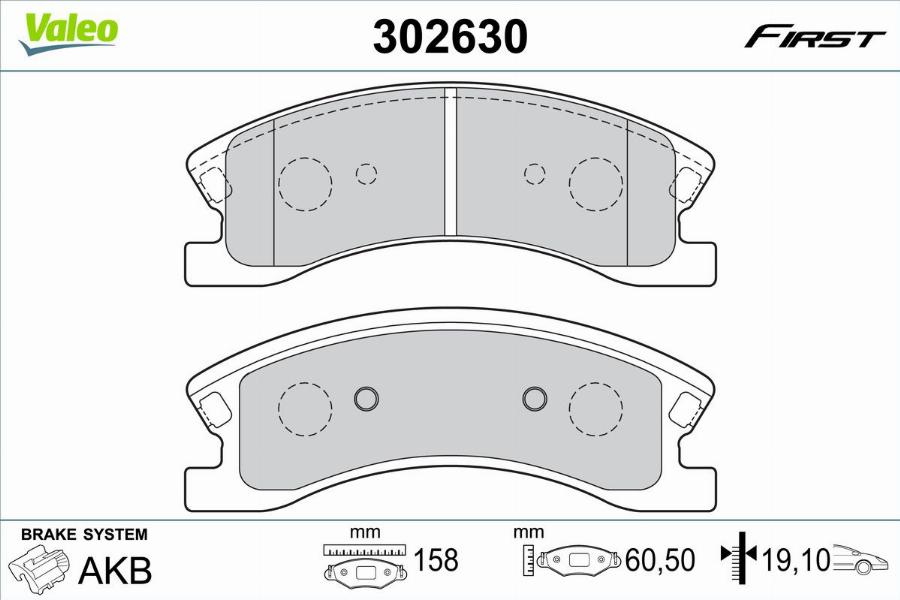 Valeo 302630 - Тормозные колодки, дисковые, комплект autodnr.net