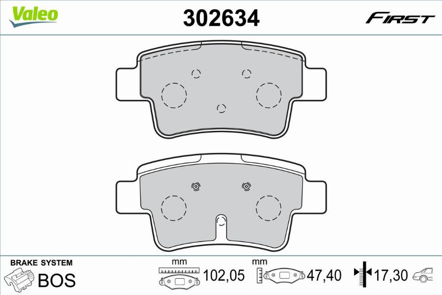 Valeo 302634 - Тормозные колодки, дисковые, комплект autodnr.net