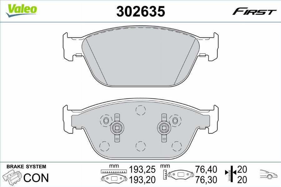 Valeo 302635 - Тормозные колодки, дисковые, комплект avtokuzovplus.com.ua