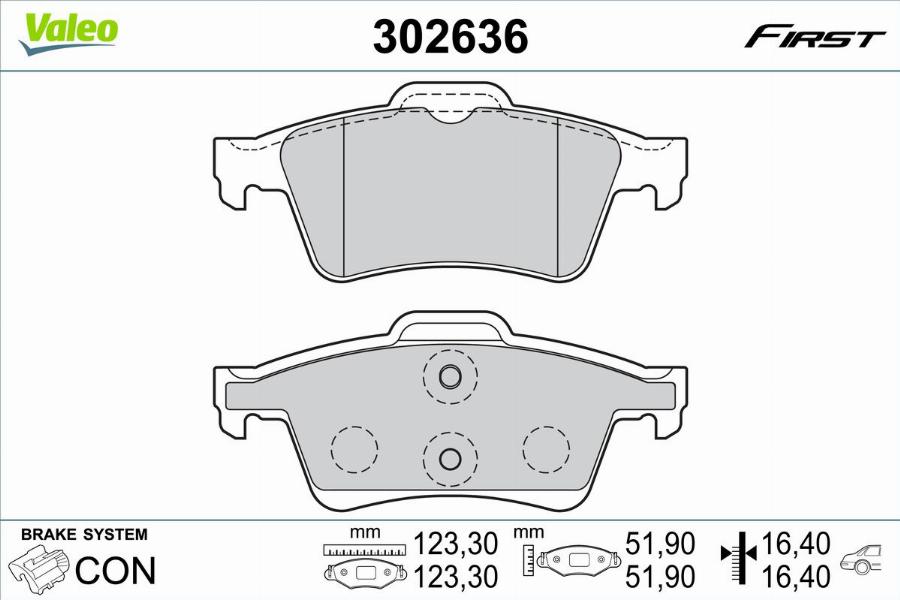 Valeo 302636 - Тормозные колодки, дисковые, комплект autodnr.net