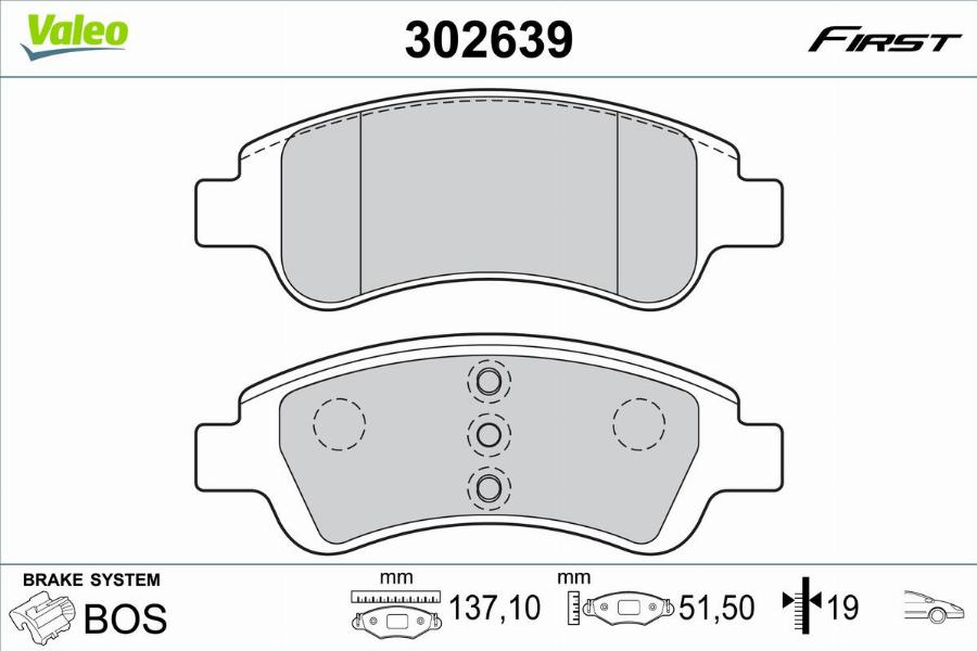 Valeo 302639 - Тормозные колодки, дисковые, комплект autodnr.net