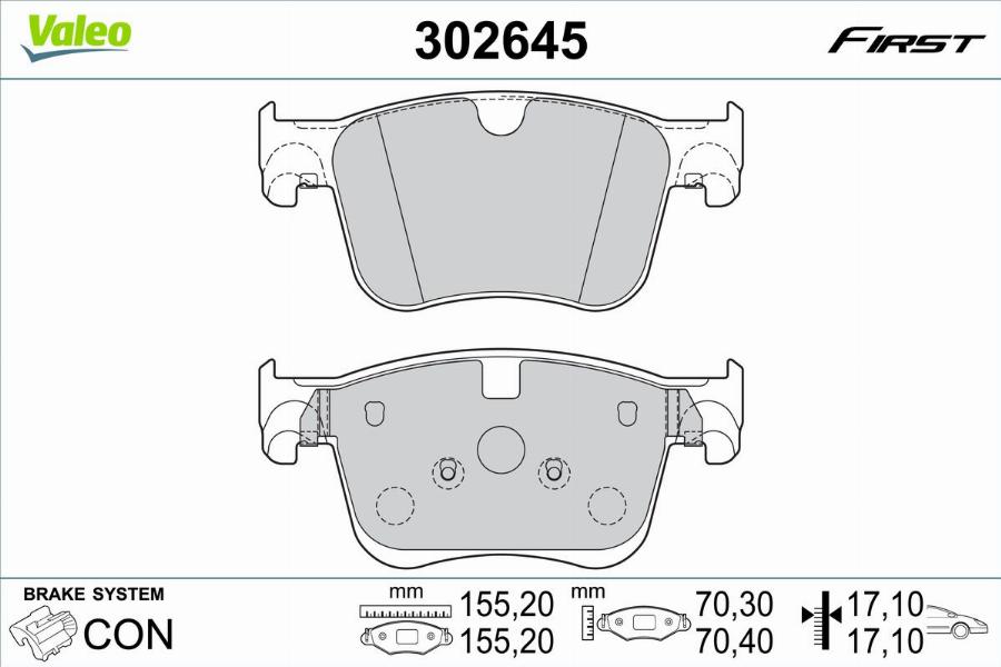 Valeo 302645 - Тормозные колодки, дисковые, комплект autodnr.net