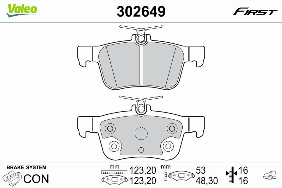 Valeo 302649 - Тормозные колодки, дисковые, комплект autodnr.net