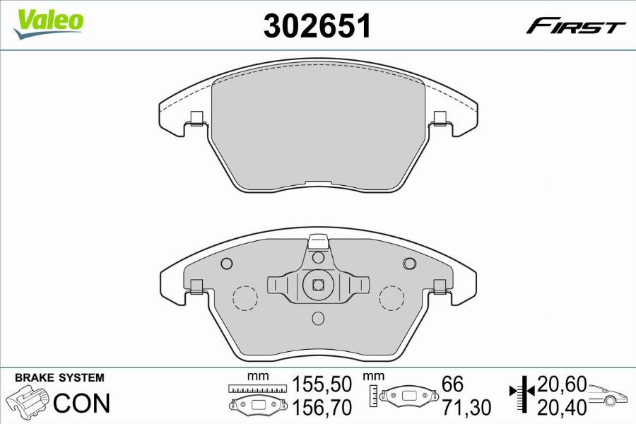 Valeo 302651 - Тормозные колодки, дисковые, комплект autodnr.net