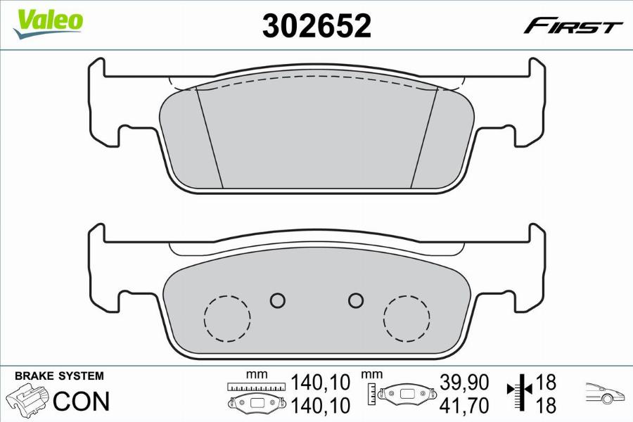 Valeo 302652 - Тормозные колодки, дисковые, комплект autodnr.net