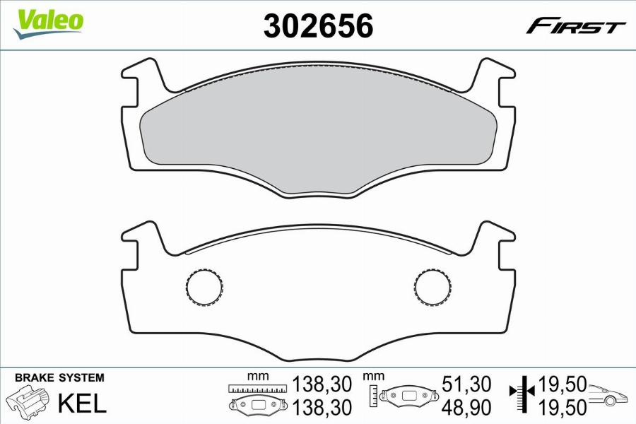 Valeo 302656 - Тормозные колодки, дисковые, комплект autodnr.net