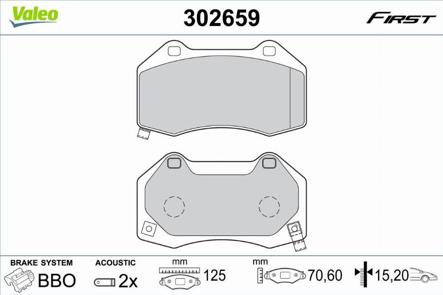 Valeo 302659 - Тормозные колодки, дисковые, комплект autodnr.net