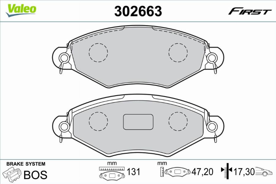 Valeo 302663 - Тормозные колодки, дисковые, комплект autodnr.net