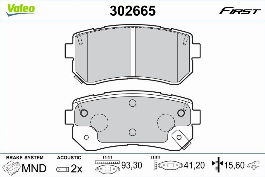 Valeo 302665 - Тормозные колодки, дисковые, комплект autodnr.net