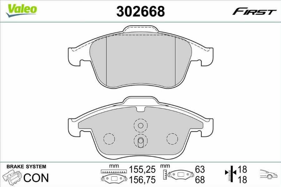 Valeo 302668 - Тормозные колодки, дисковые, комплект autodnr.net