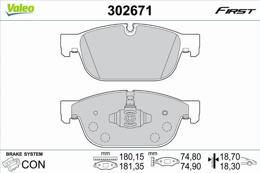 Valeo 302671 - Тормозные колодки, дисковые, комплект autodnr.net