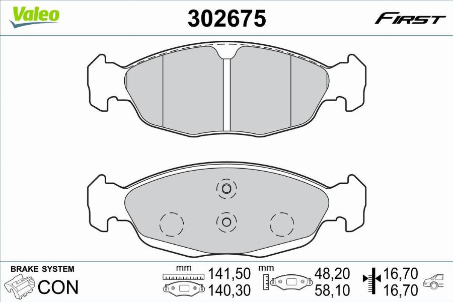 Valeo 302675 - Тормозные колодки, дисковые, комплект autodnr.net